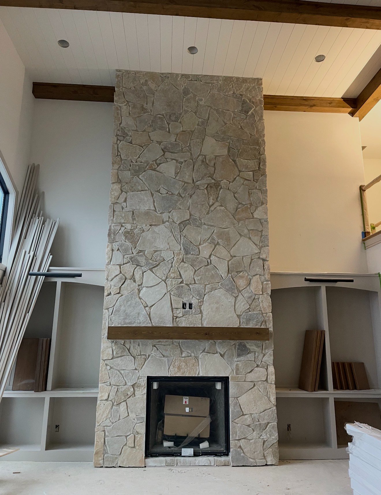 Natural stone hearth